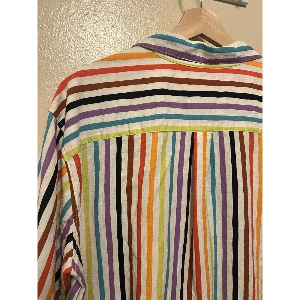 Target Pride Rainbow Striped Button Up‎ Short Sleeved Shirt LGBTQ+ 2022 Size XXL